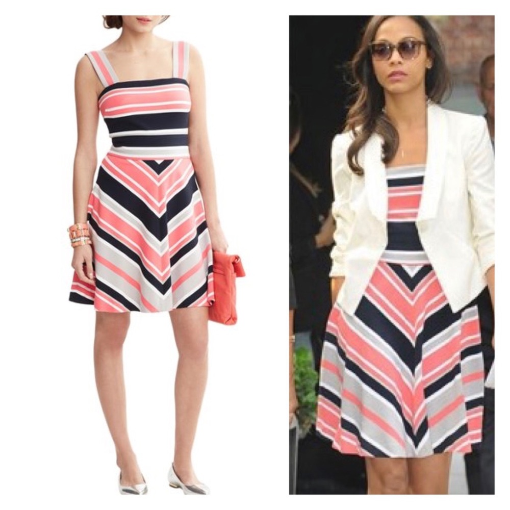 Milly for Banana Republic Striped Fit Flare Dress